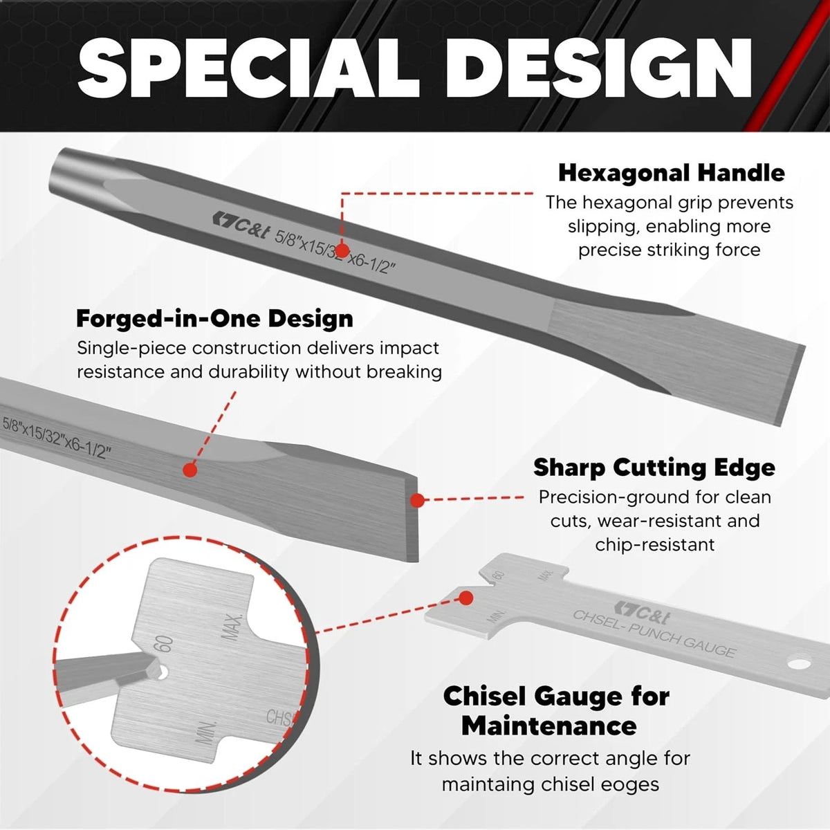 16-Piece Punch and Chisel Set for Automotive Repair