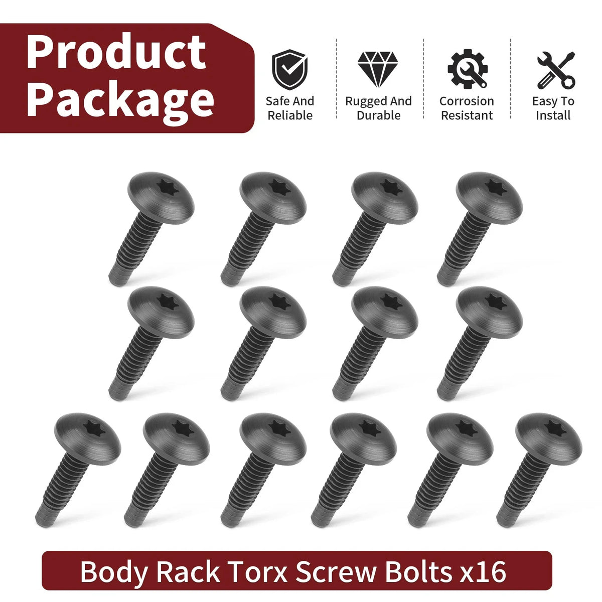 16PCS Torx Screw Bolts 7517685 for Polaris Sportsman 500 (1996–2004)