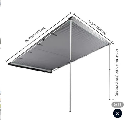 Car Side Awning for SUV (6.5x8.2ft) Outdoor Camping Sun Shade
