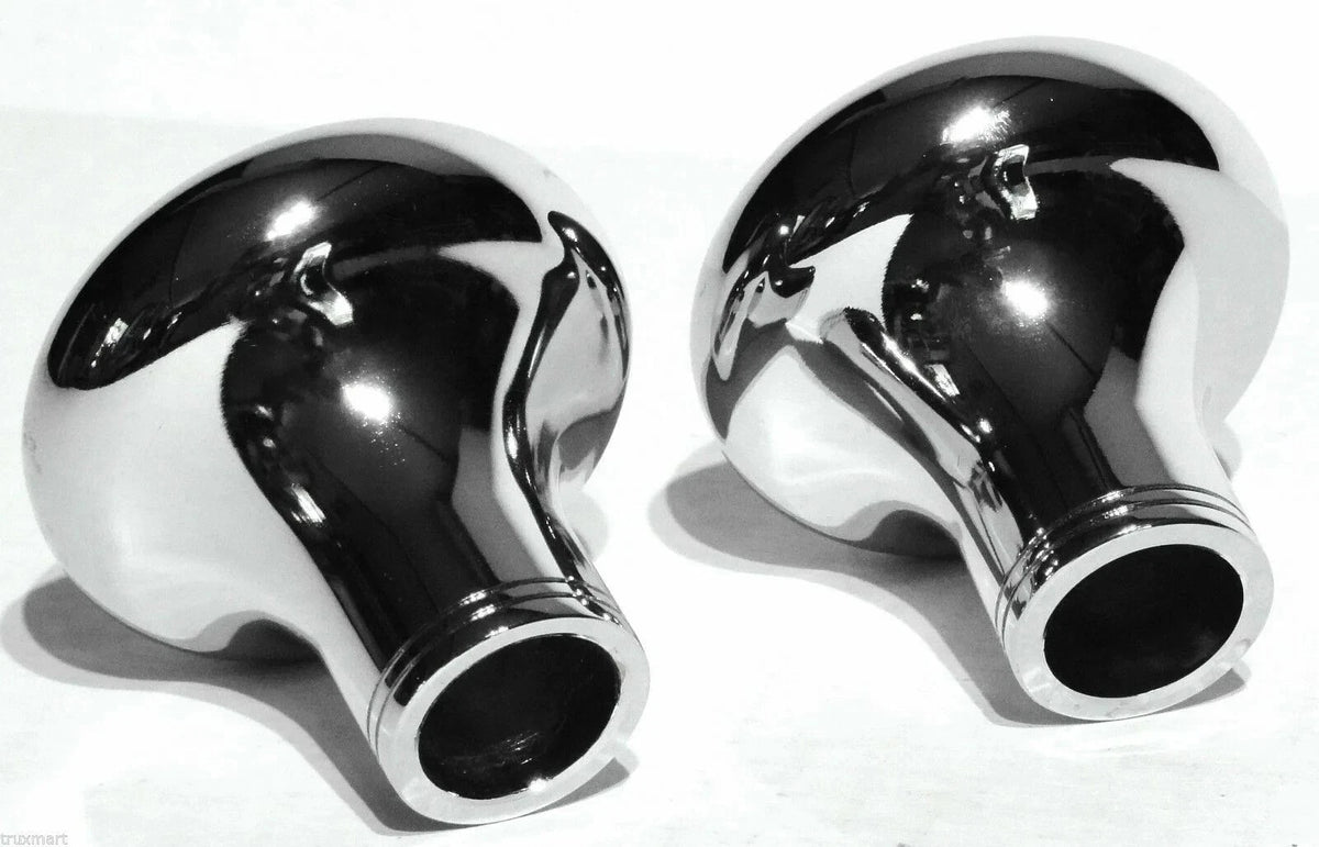 Set of 2 Air Brake Knobs for Tractor Trailer (UP21510-23516) Chrome Amber