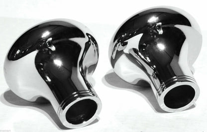 Set of 2 Air Brake Knobs for Tractor Trailer (UP21510-23516) Chrome Amber