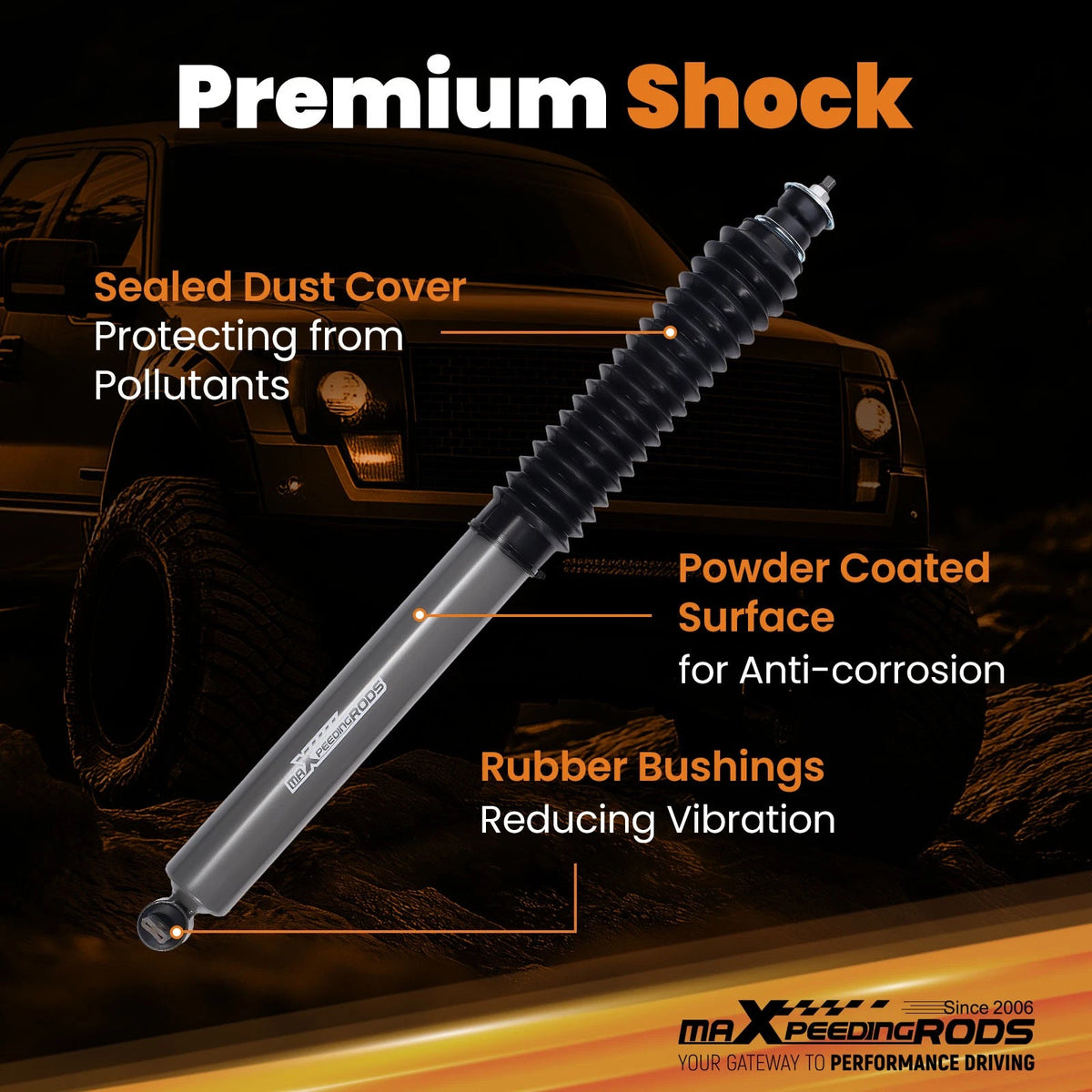 Front Suspension Lift Shocks 3.5-4" for Jeep Grand Cherokee (1993–2004) 4H7QU6