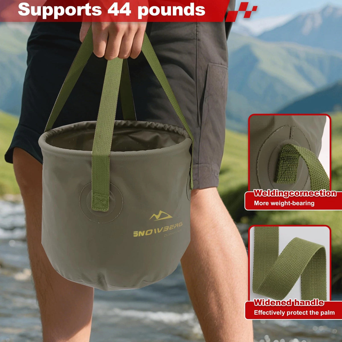 5.28 Gallon Collapsible Bucket for Camping Fishing Sink (Portable, Waterproof)