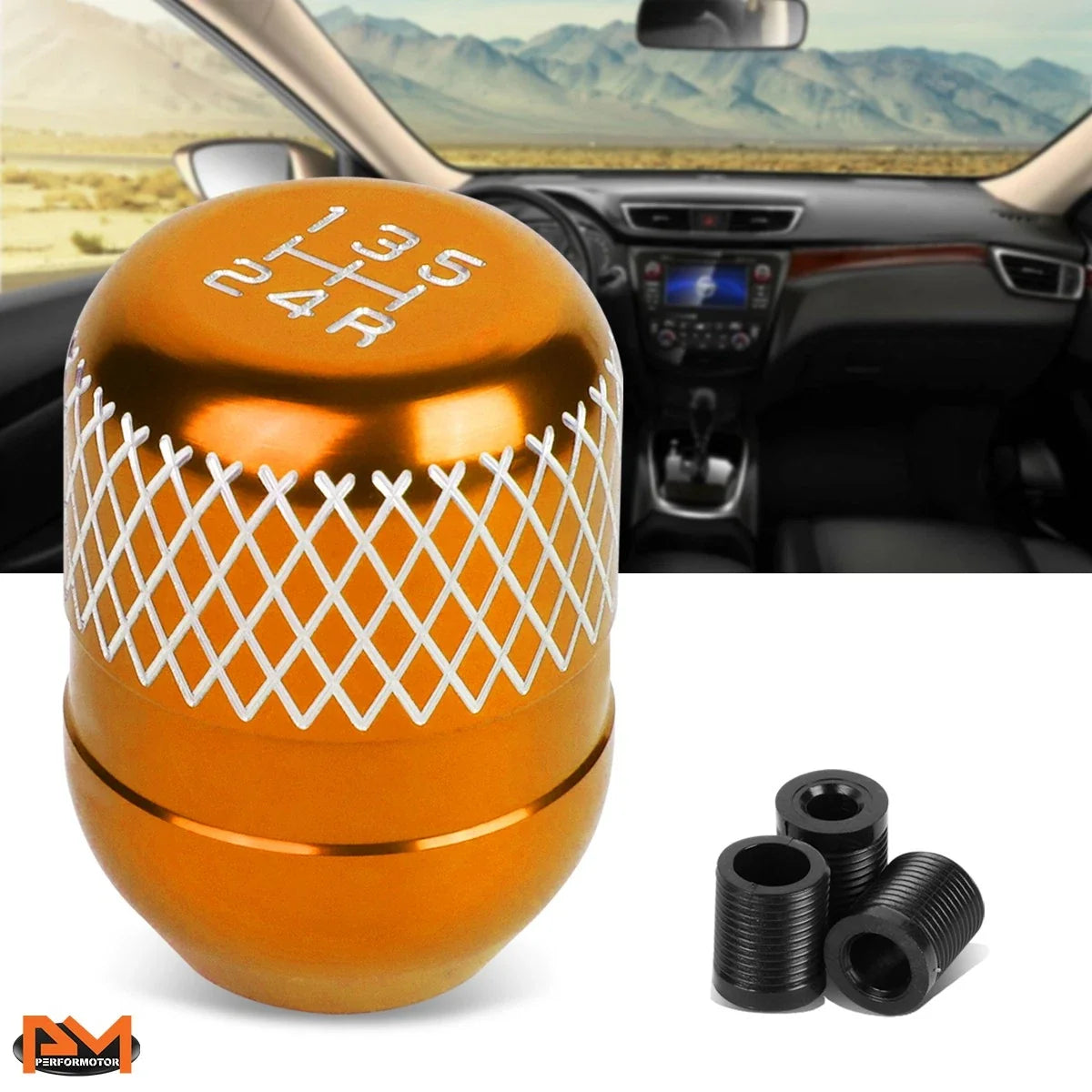 5-Speed Aluminum Shift Knob for Universal JDM Type-R (42mm) - Orange