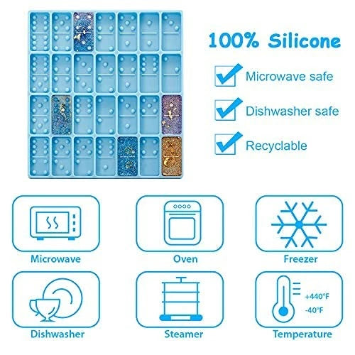 Domino Mold for Resin Epoxy Candy Clay - Blue