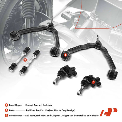 Front Upper Control Arm Sway Bar End Link for Chevy Silverado 1500 GMC (15015515, 15750786, K6539, K80631, K80826)
