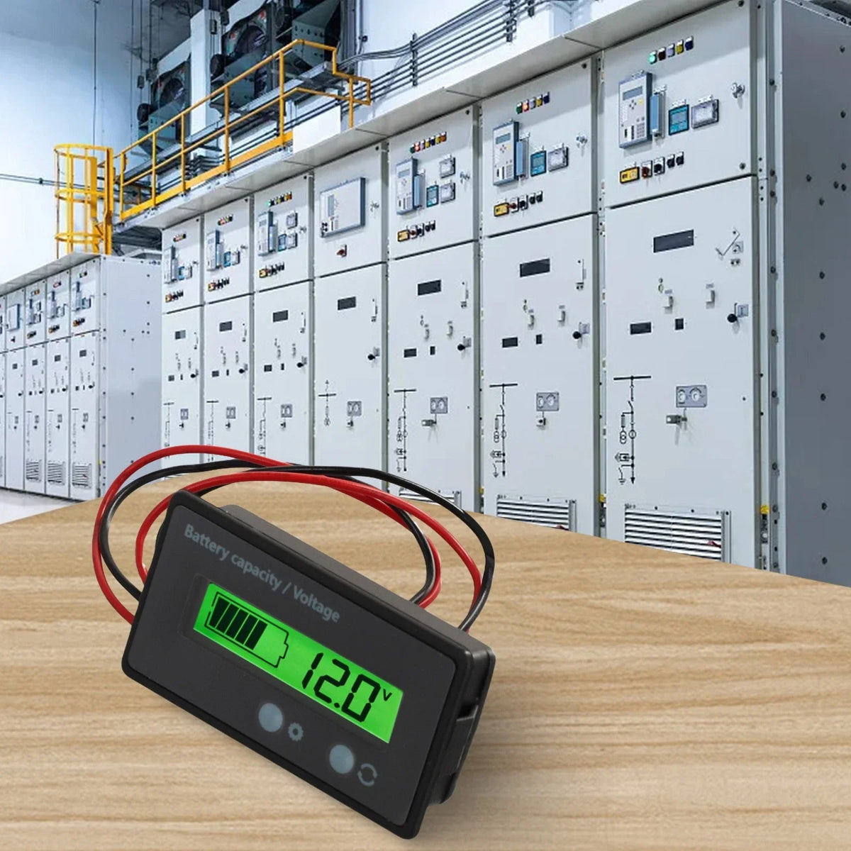 Voltmeter Battery Capacity Monitor Gauge for Universal Applications (LED)