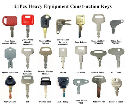 21 Ignition Key for Hyster 166, Case-Bobcat D250, Bosch T250 HD62