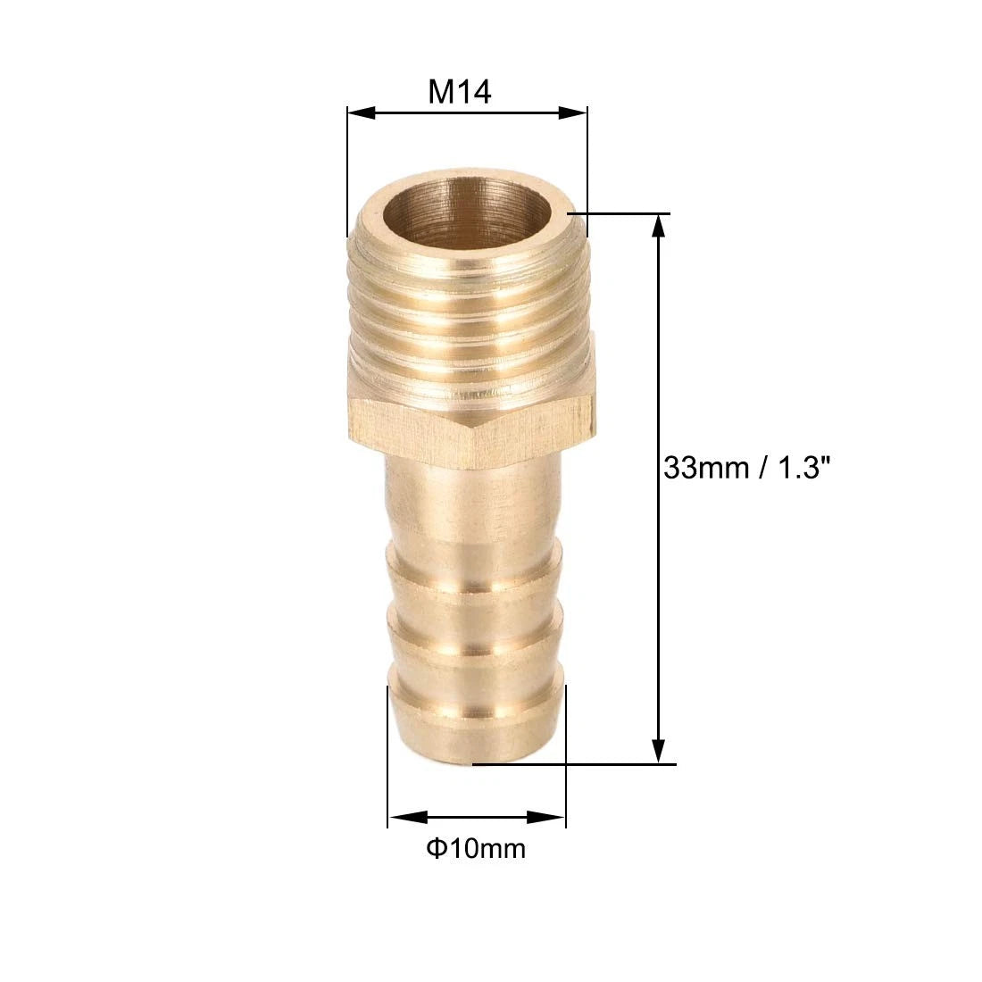 M14-1.5 Male Brass Fitting Connector for Metric Applications
