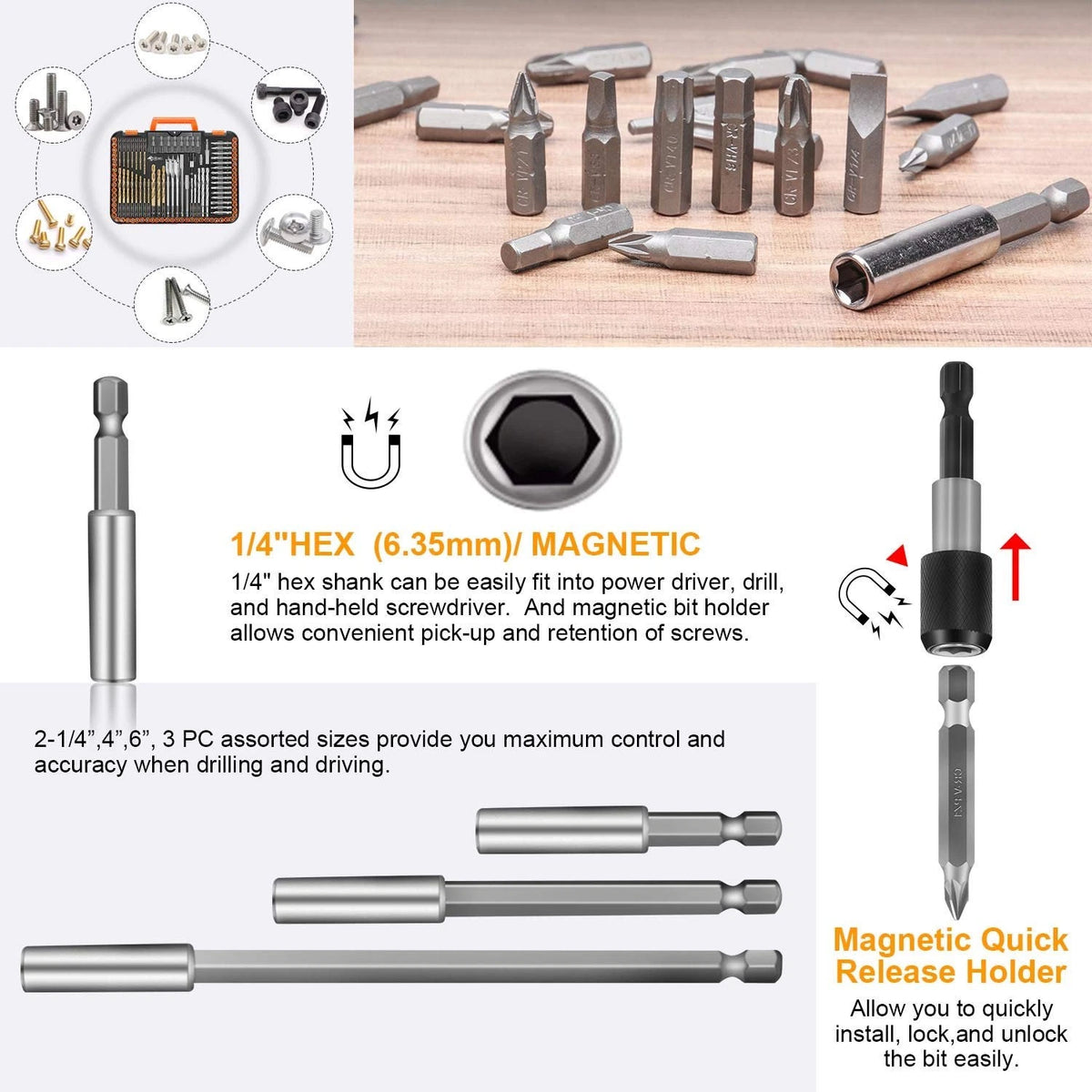 112 Piece Drill Driver Bit Set for Impact Wood Metal Masonry (No Years)