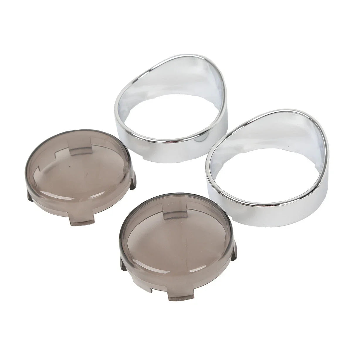 Turn Signal Light Trim Ring Visors Bezels Smoke Lens for Harley Touring Dyna
