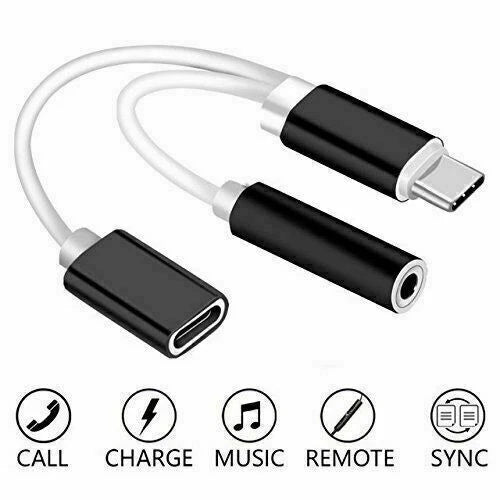 2-in-1 Type-C to 3.5 mm Audio Jack Adapter for Various Devices