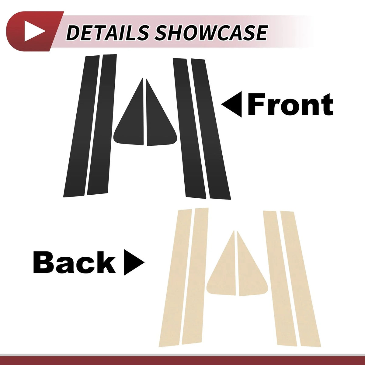 6 Pcs Door Pillar Window Trim for Ford Escape (2008–2012) Black