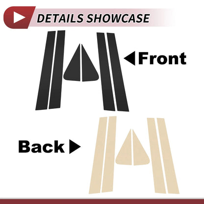 6 Pcs Door Pillar Window Trim for Ford Escape (2008–2012) Black