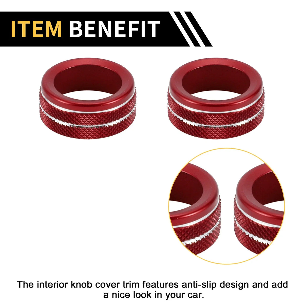 Volume Tune Switch Knob Cover Ring for Toyota Tacoma (2020–2023) Red