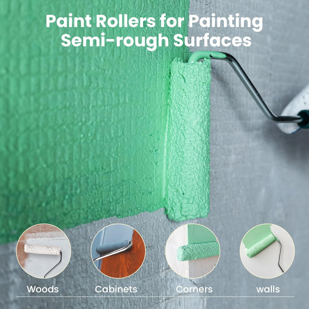 Set of 40 Microfiber Paint Roller Covers 4 Inch - White & Brown