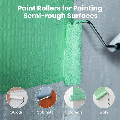 Set of 40 Microfiber Paint Roller Covers 4 Inch - White & Brown