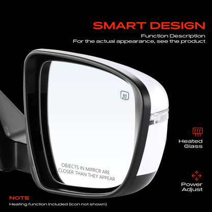 Passenger Power Glass Side Mirror for Nissan Rogue (2017–2020) 963019TB1C, 963019TB1CPFM, 963734BA0A, NI1321287