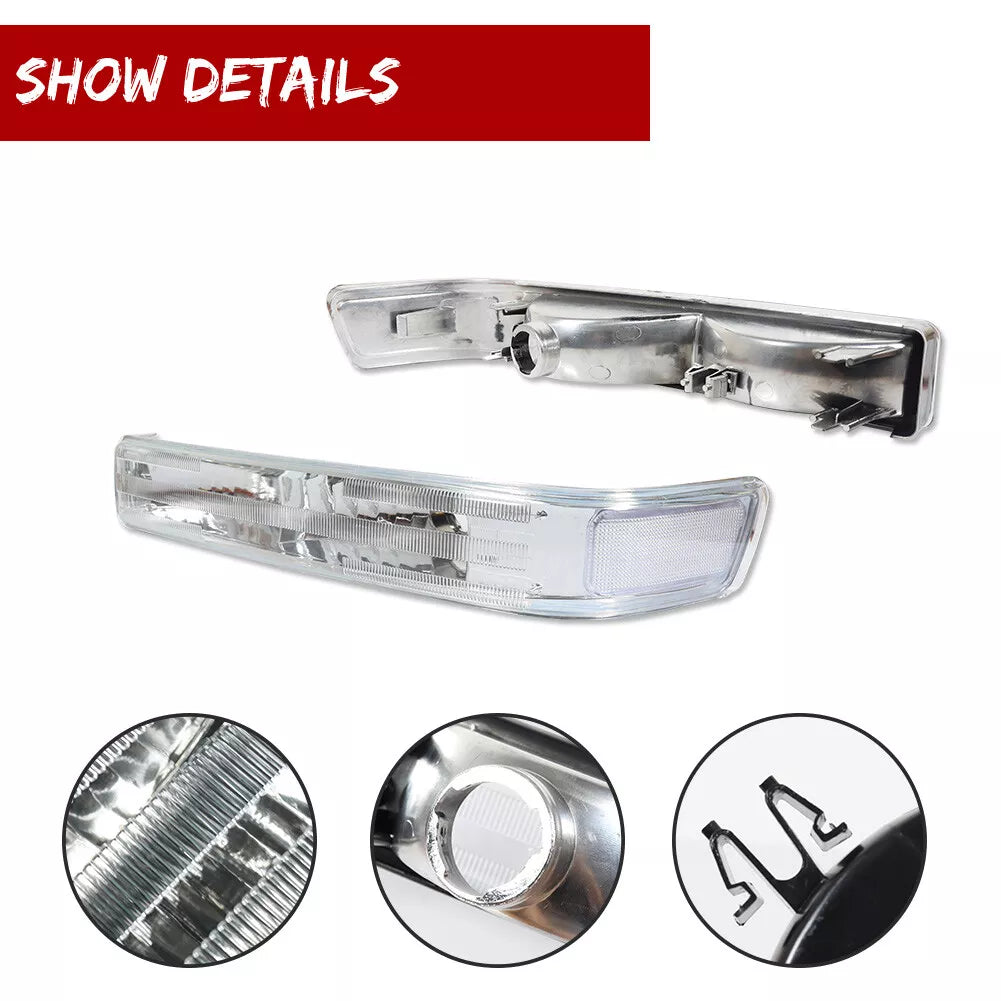 Clear Front Bumper Parking Signal Lights for Chevy S10 Blazer GMC Sonoma (1998–2004)