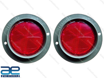Pair Red Reflectors for Jeep Willys M38 M38A1 M151 M37 M715 (Late M-series)