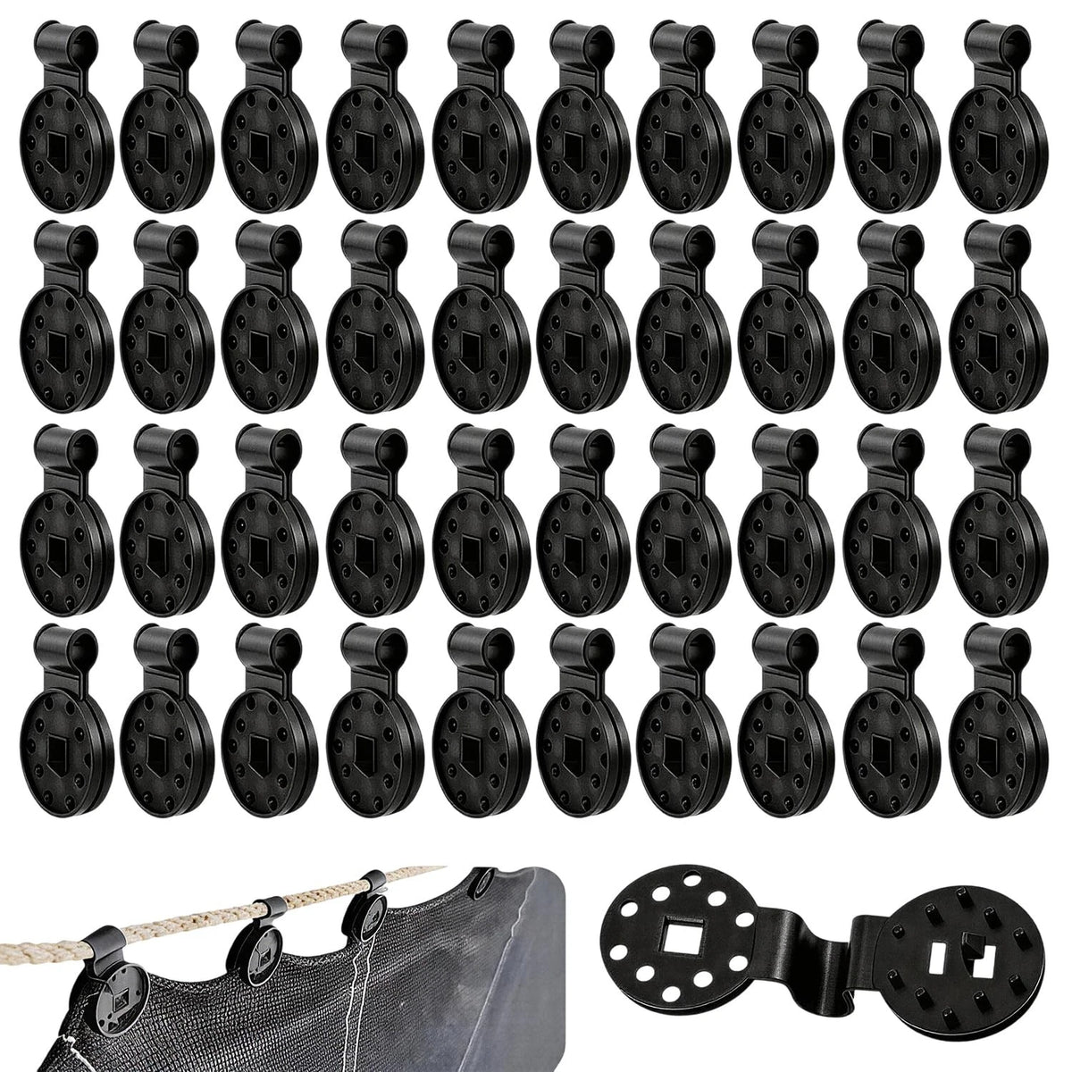 50Pcs Heavy Duty Tarp Clips for Shade Cloth, Windproof Awning