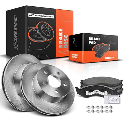 Set of 2 Front Disc Brake Rotors & Ceramic Pads for Jeep Wrangler (1999–2006)