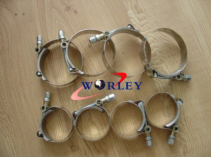 10 x 2.5" Turbo Pipe Hose Coupler T-Bolt Clamps for Universal (66-74)