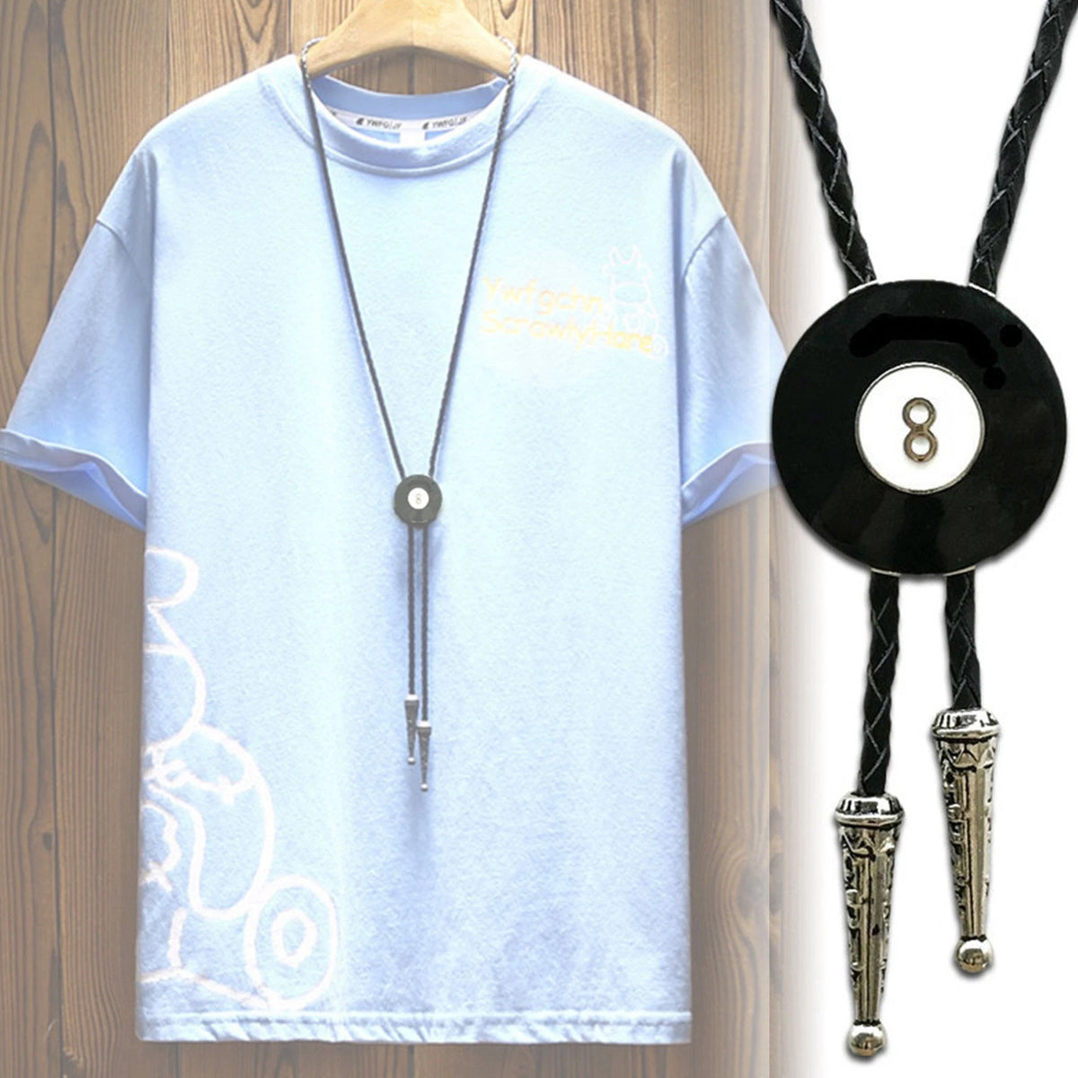 Black Eight Ball Bolo Tie for Cowboy Western Rodeo