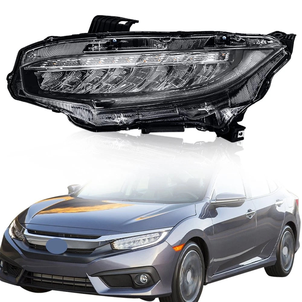 Chrome LED Headlight for Honda Civic (2016–2019) BCK97955K, HO2502176