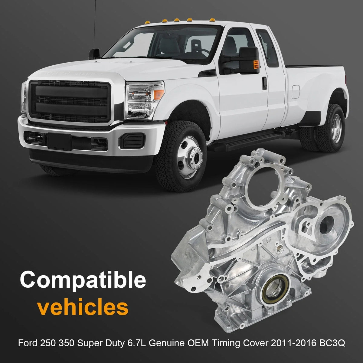 Aluminum Timing Cover for Ford Super Duty 250 350 6.7L (2011–2016)