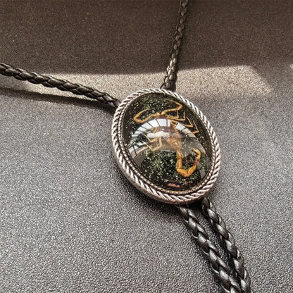 Black Scorpion Bolo Tie for Western Gothic Weddings