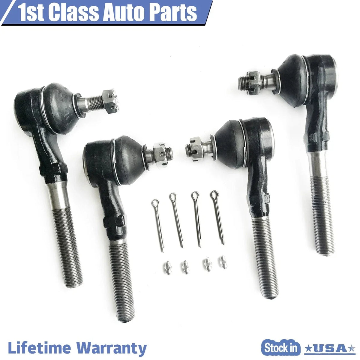 Set of 4 Front Suspension Tie Rod Ends for F-150 Navigator (1997–2003)
