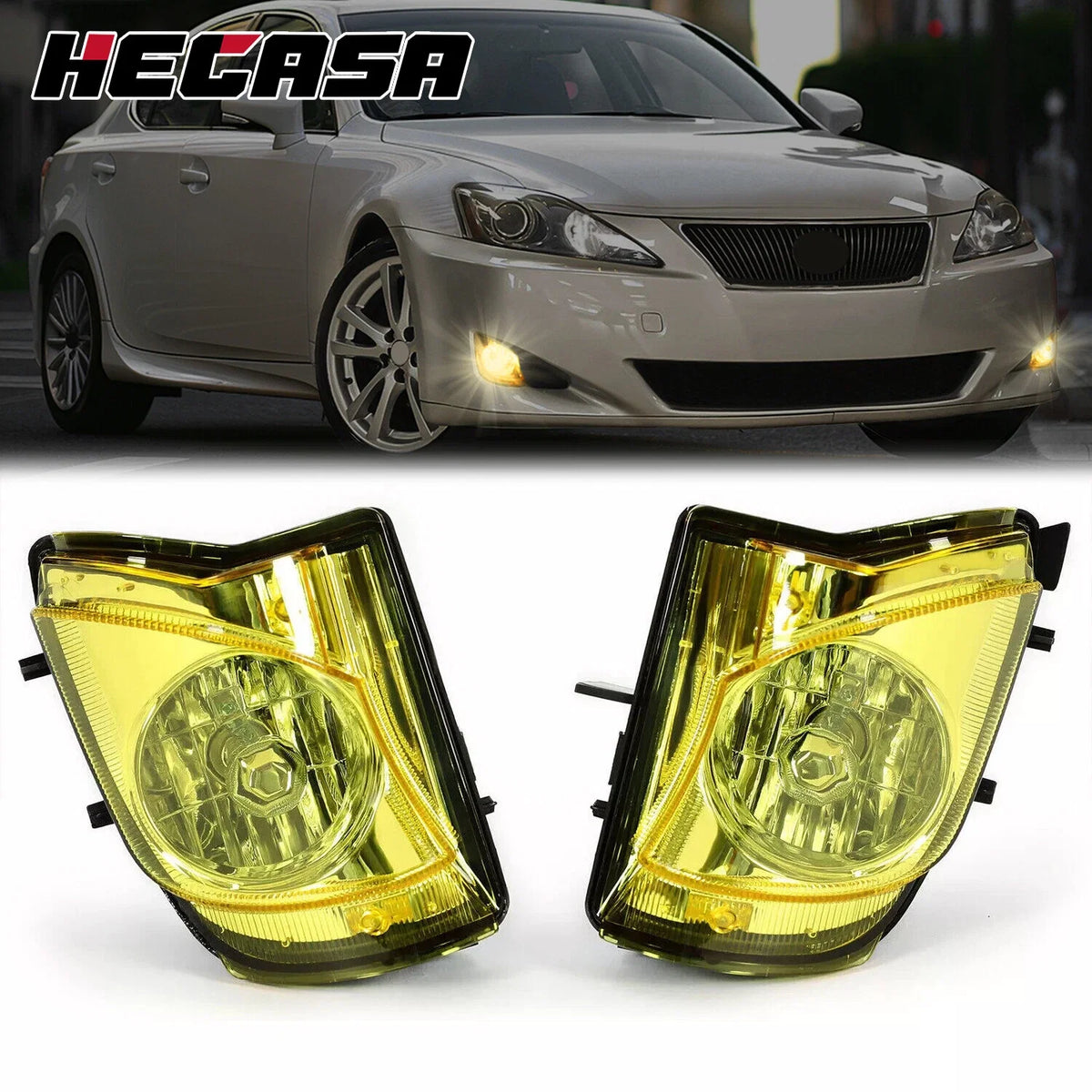 Set of 2 Bumper Fog Lights Lamps w/Bulbs for Lexus IS250 IS350 (2006–2010)