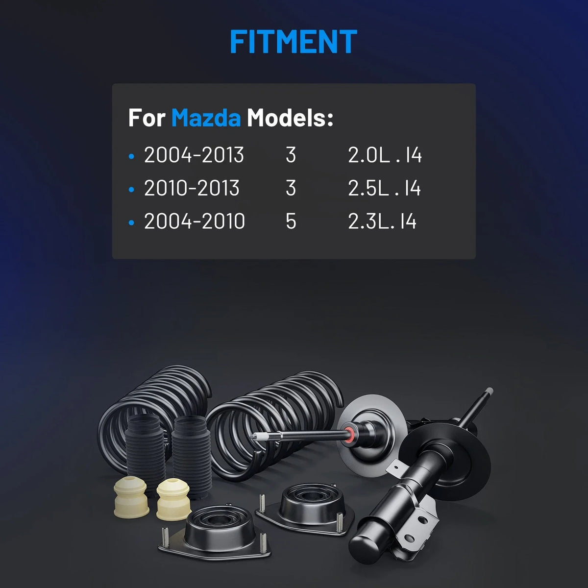 Front Complete Struts and Shocks for Mazda 3 and Mazda 5 (2004–2013)