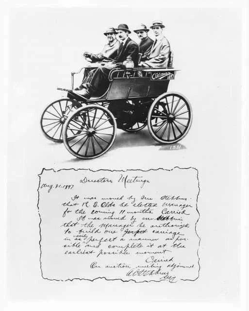 1897 Oldsmobile Directors Meeting Press Photo and Release