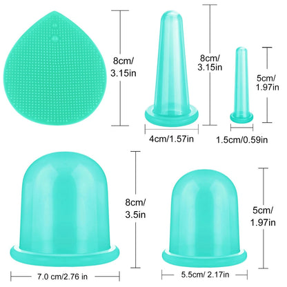 Silicone Facial Cupping Set for (5.5 cm Diameter)