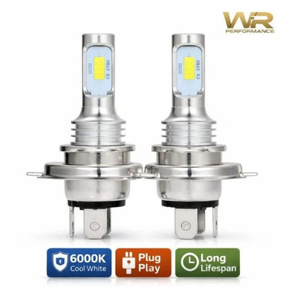 H4 LED Headlight Bulbs Pair for Skoda Roomster (2006–2015)
