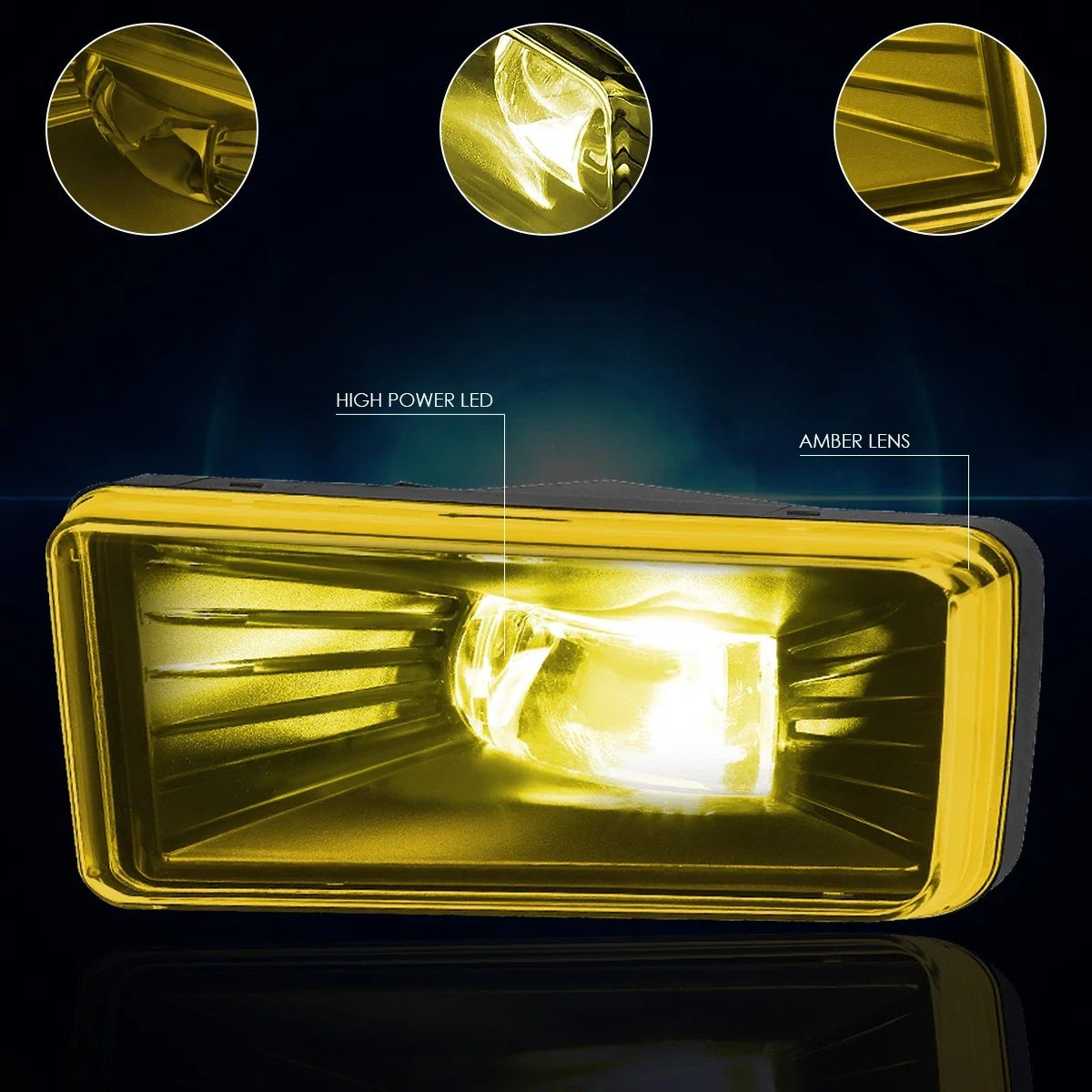 High-Power LED Amber Lens Fog Lights for Chevy Silverado 2500HD (2007–2014)