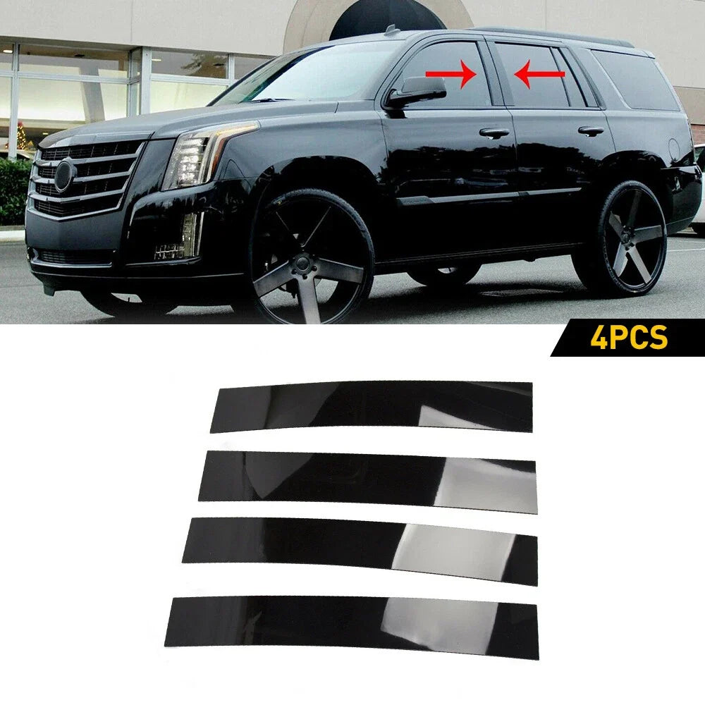 Set of 4 Glossy Black Pillar Post Trim Covers for Cadillac Escalade (2007–2014)
