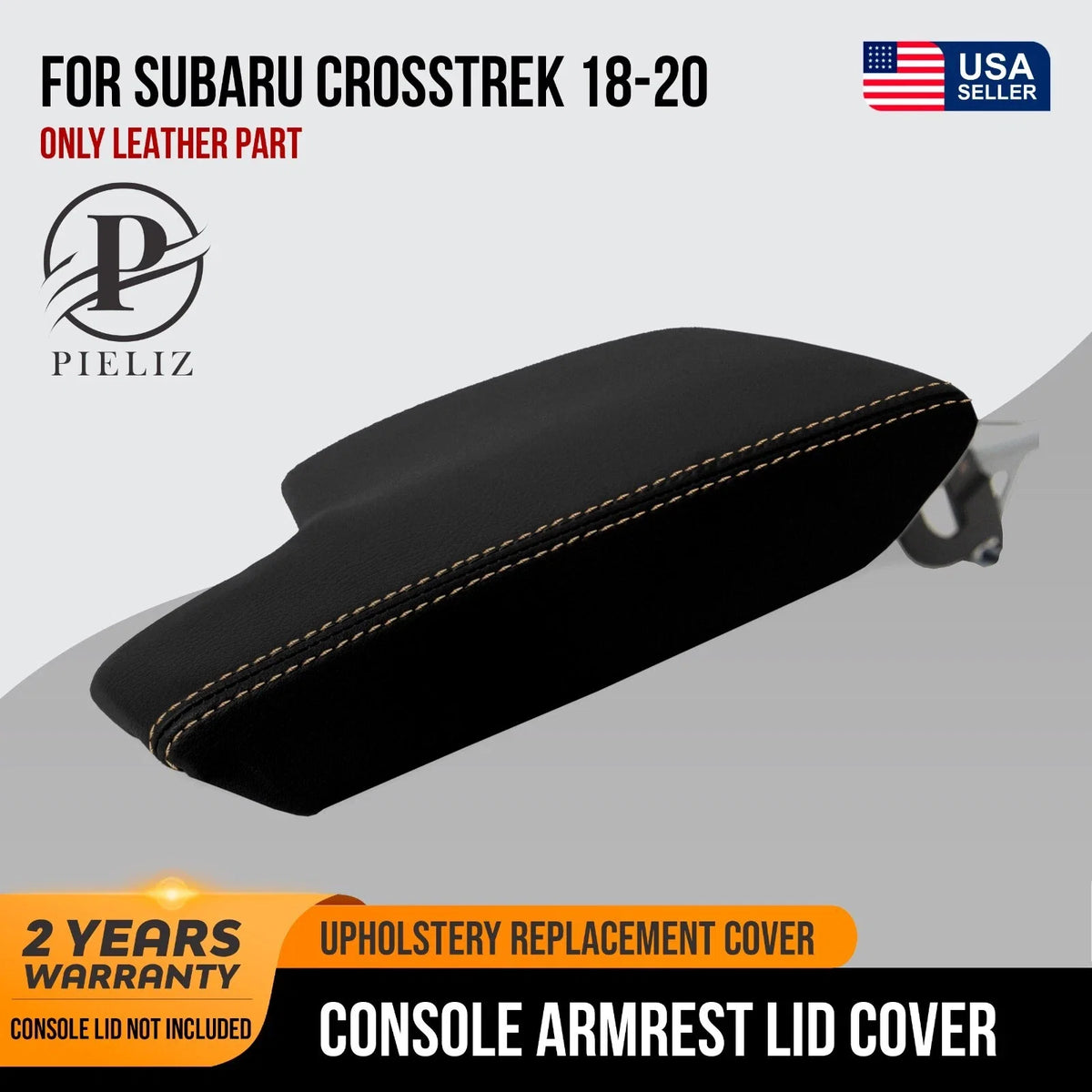 Armrest Cover for Subaru Crosstrek (2018–2020) Beige Stitch