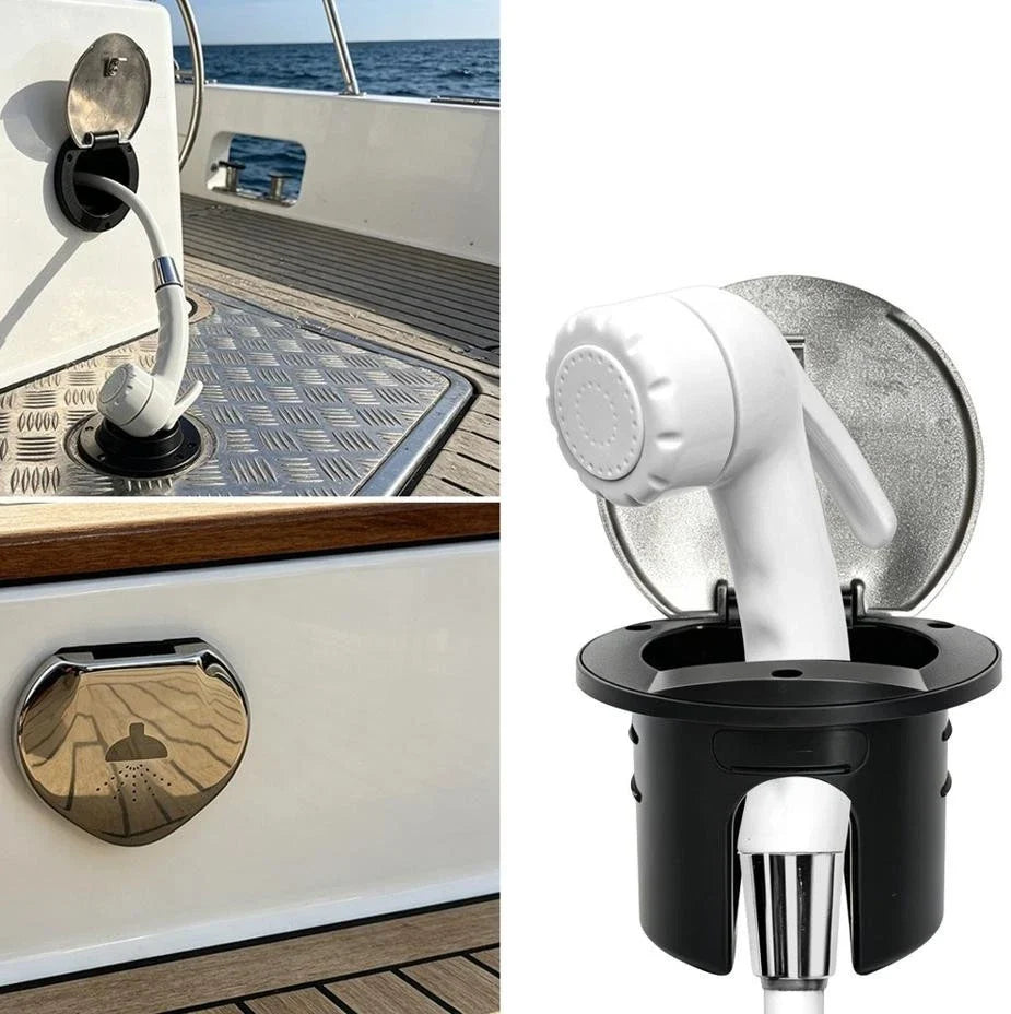 316 Stainless Steel Marine Shower Set for Boats (Rainfall Head, Nylon Hose)