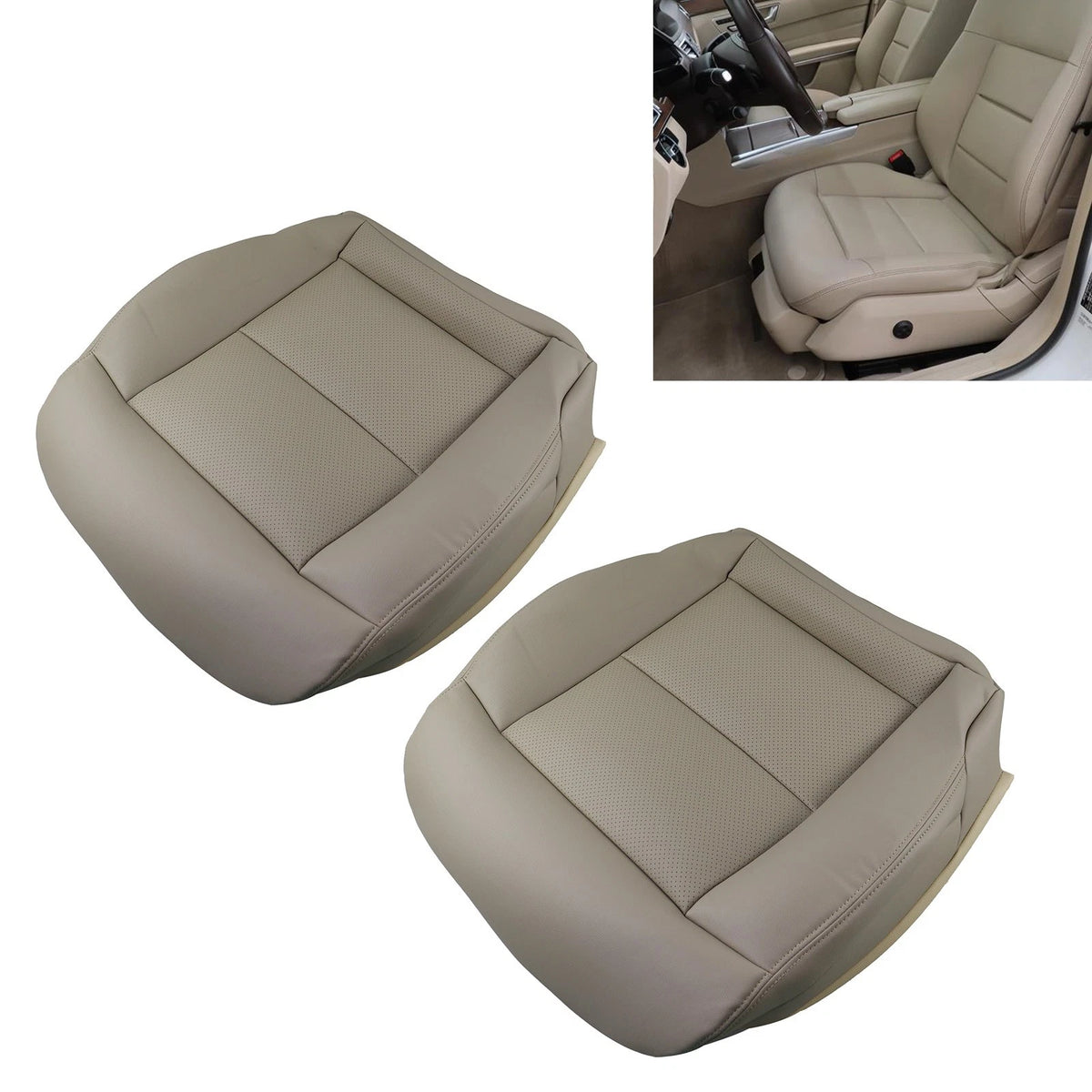 Bottom Seat Cover for Mercedes Benz E W212 (2014–2016) Tan