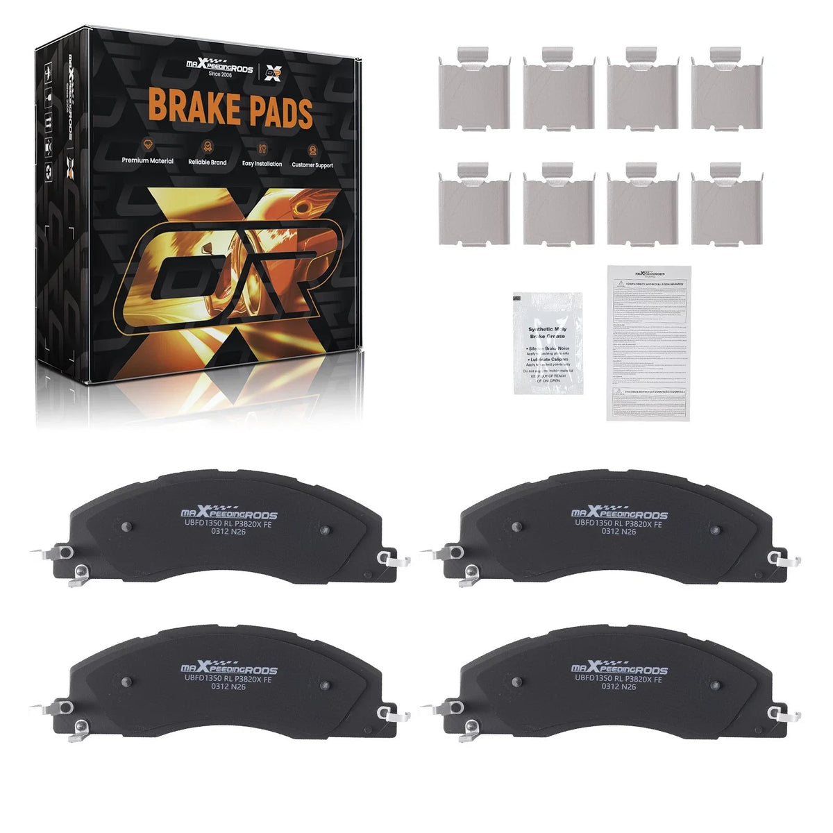 Front Disc Brake Pads Kit for Ram 1500 (2012), Ram 2500/3500 (2011–2018) P1399 D1399
