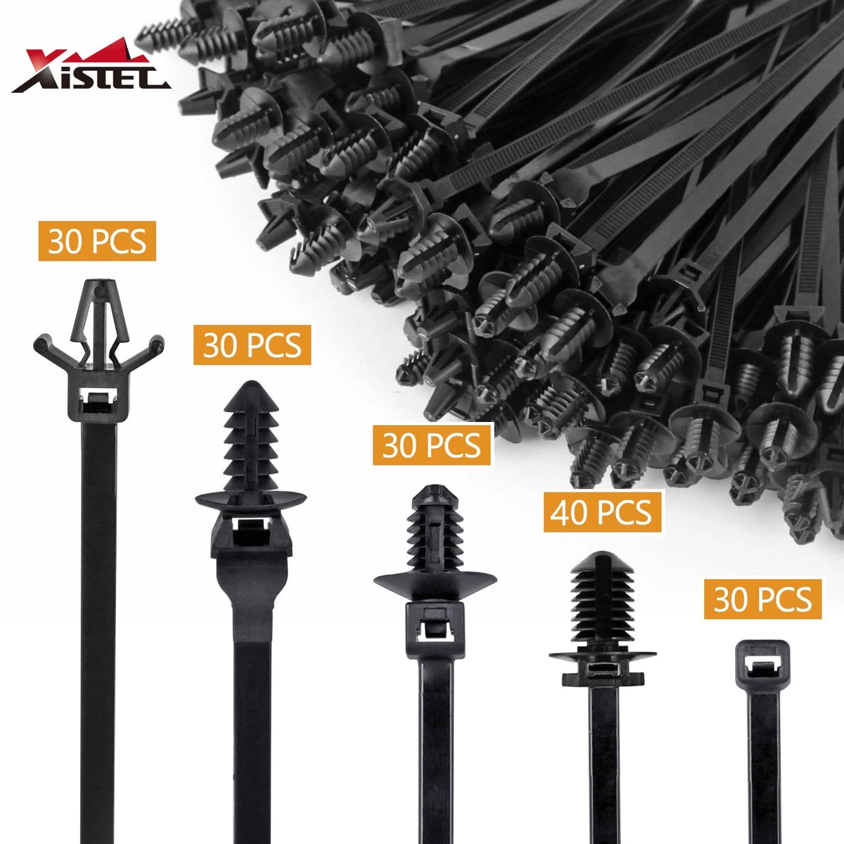 160Pcs Nylon Cable Tie Buckle Zip Clips for Automotive Applications