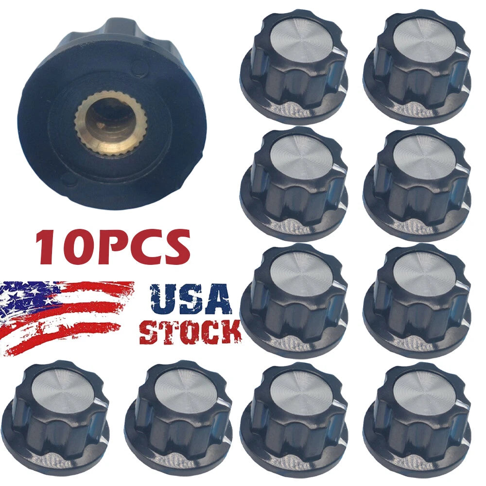 10Pcs Boss Style Knob for Guitars, Ham Radios & FX Pedals