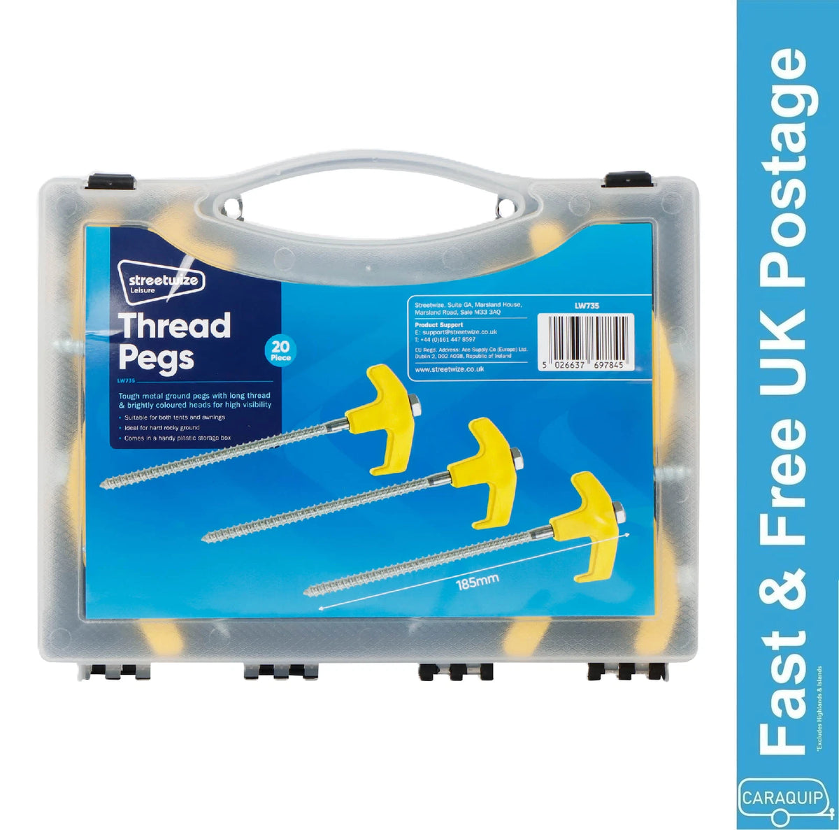 Set of 20 Tent Pegs for Caravan Motorhome Awning Gazebo (LW735)