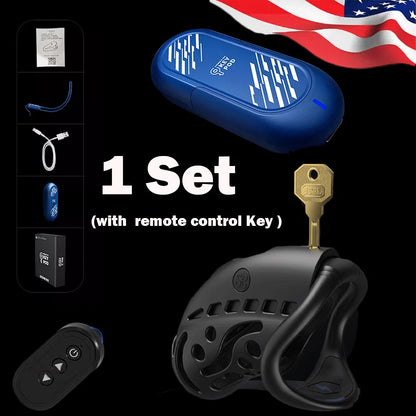 Smart Chastity Cage with 3 Rings for Male Cb Remote Control
