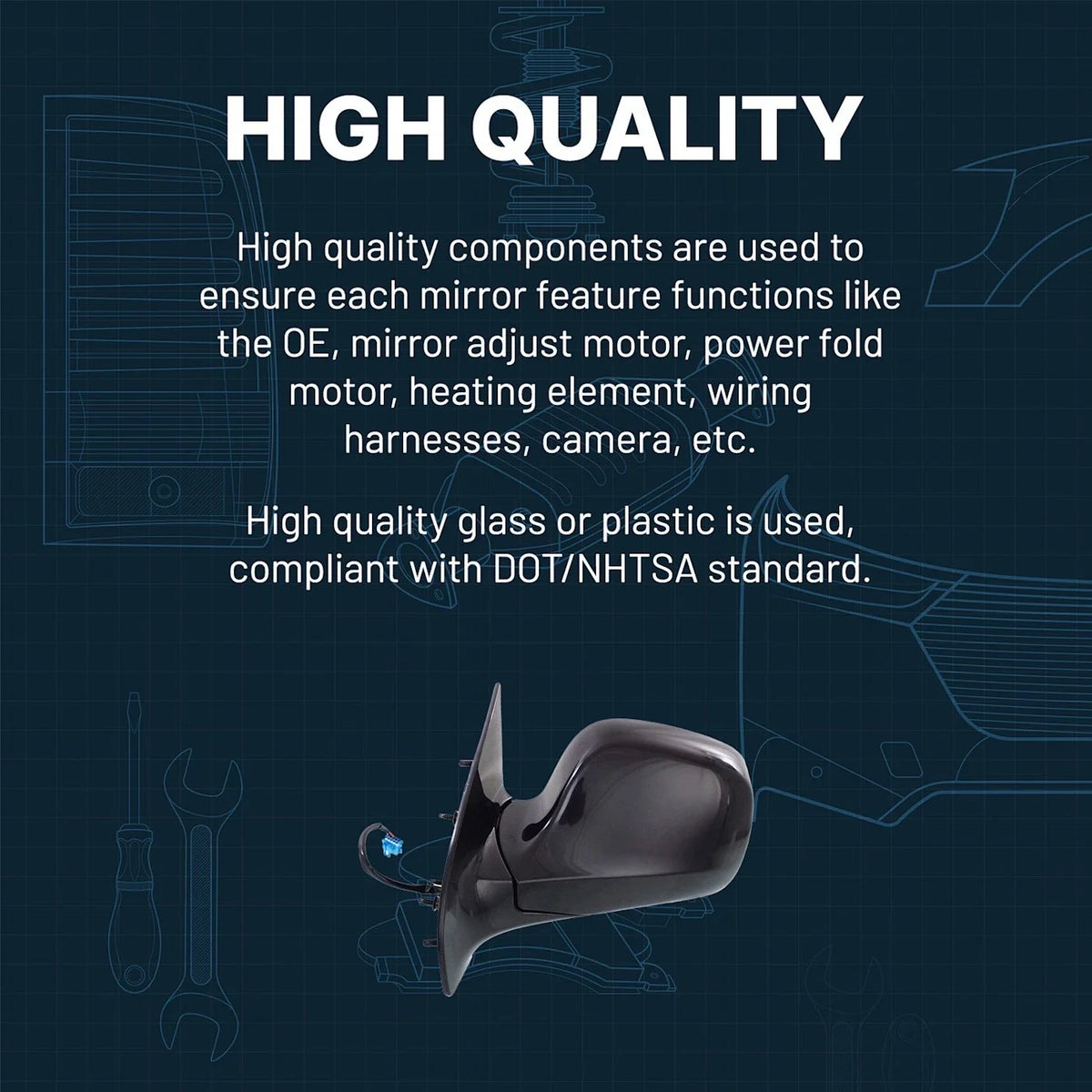 Heated Driver Left Side Mirror for Chevy C4500 Kodiak Topkick