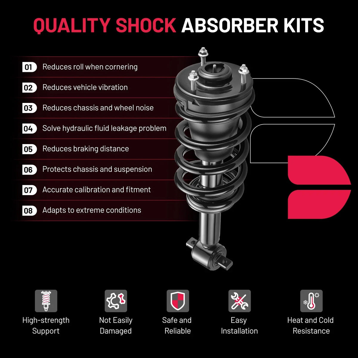 Front & Rear Shocks Struts Assembly for Chevrolet Silverado Sierra (2007–2013)