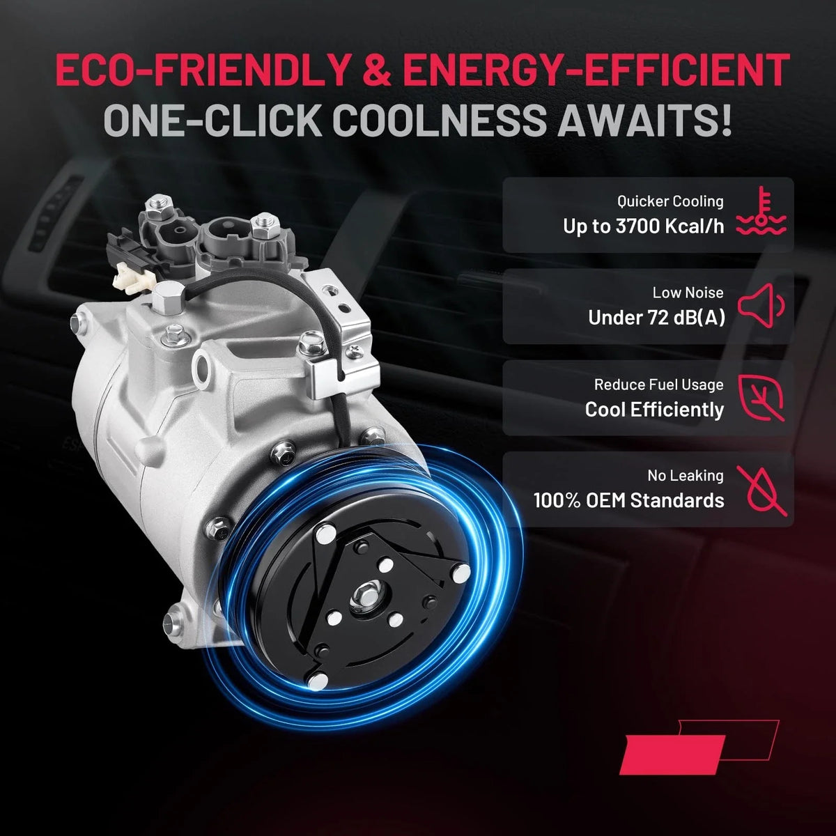 AC Compressor with 4-Groove Pulley for Ford Explorer (2012–2015) BB5Z19703C